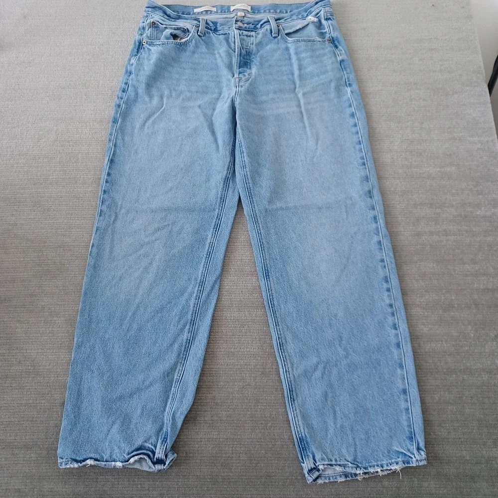 Universal‎ Thread Mid Rise 90s Womens 14 Lightwash Fly Button Rustic Baggy Jeans